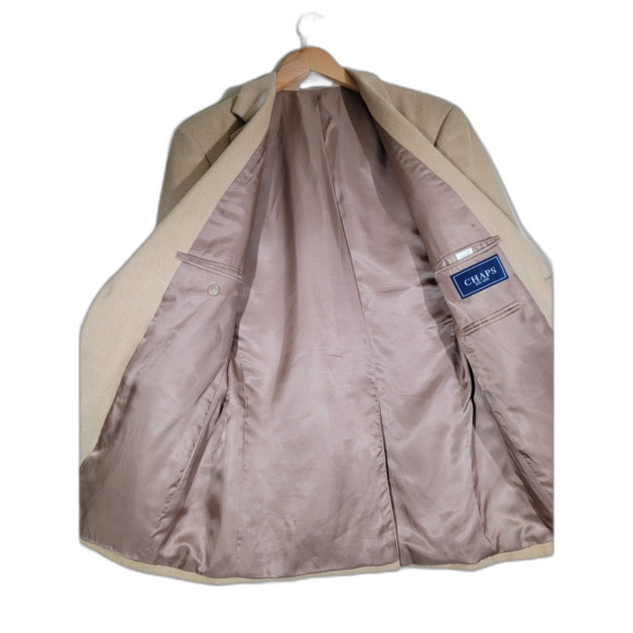 Chaps Camel Hair Sport Coat Blazer Suit Jacket - 38R - Picture 3 of 8